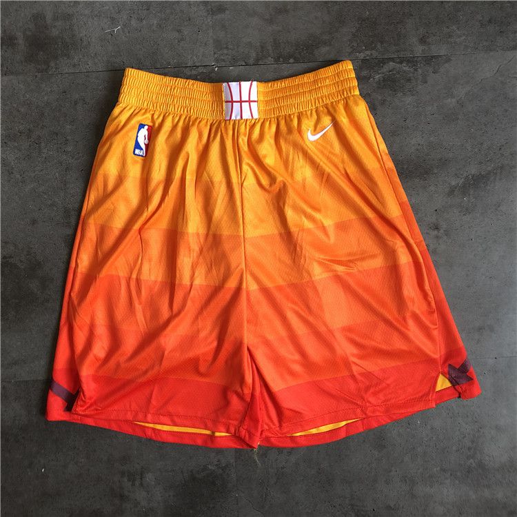 Cheap Men NBA Utah Jazz yellow Nike Shorts 0416